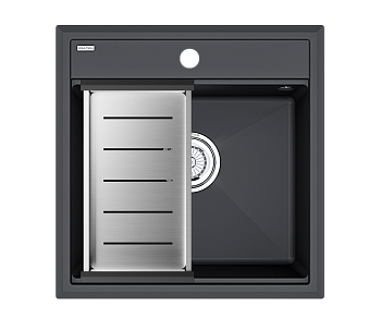 Кухонная мойка + коландер Paulmark PM115051-AN+A375-BS 50х51 цвет антрацит